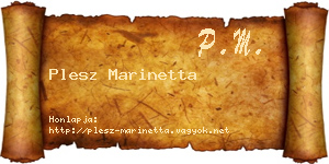 Plesz Marinetta névjegykártya